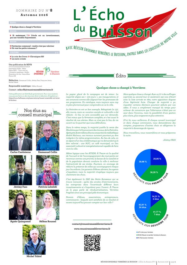 Couverture de l'Écho du Buisson n°8, automne 2026